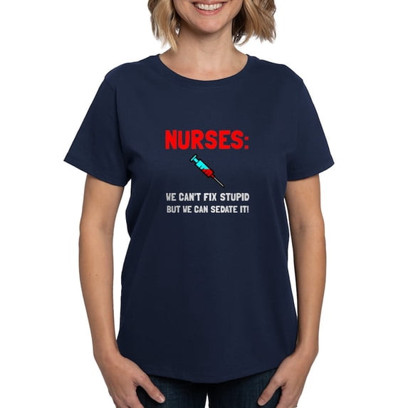 CafePress - Nurses Sedated T Shirt - Women's Traditional Fit Dark T-Shirt