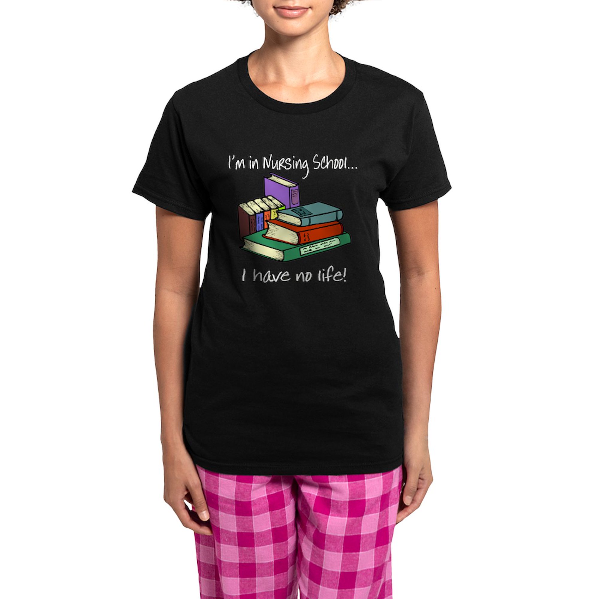 CafePress - Nursing School Women's Dark Pajamas - Women's Short Sleeve Print T-Shirt and Pants Dark Cotton Pajama Set