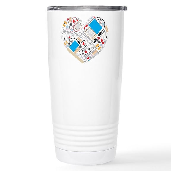 CafePress - Nursing Tools Hea 16 Oz Stainless Steel Travel Mug - Insulated Stainless Steel Travel Tumbler 20 oz.