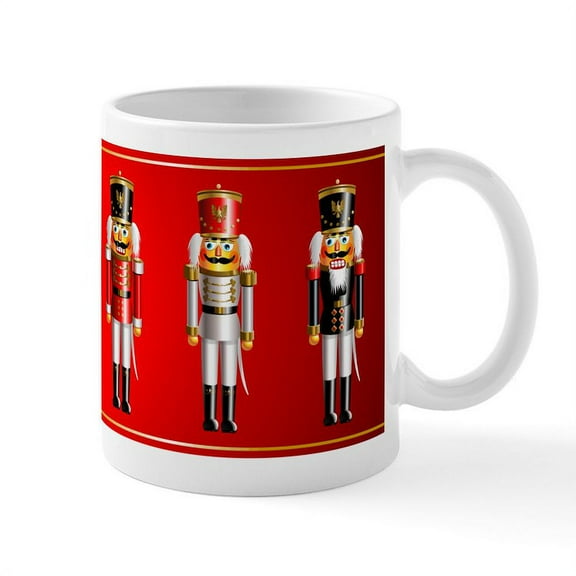 CafePress - Nutty Nutcracker Toy Soldiers Mug - 11 oz Ceramic Mug - Novelty Coffee Tea Cup