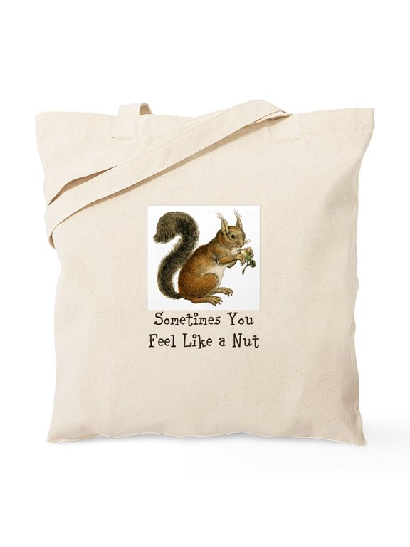 - Nutty Squirrel Tote Bag - Unisex Canvas Tote Bag, Beige, 1-Piece