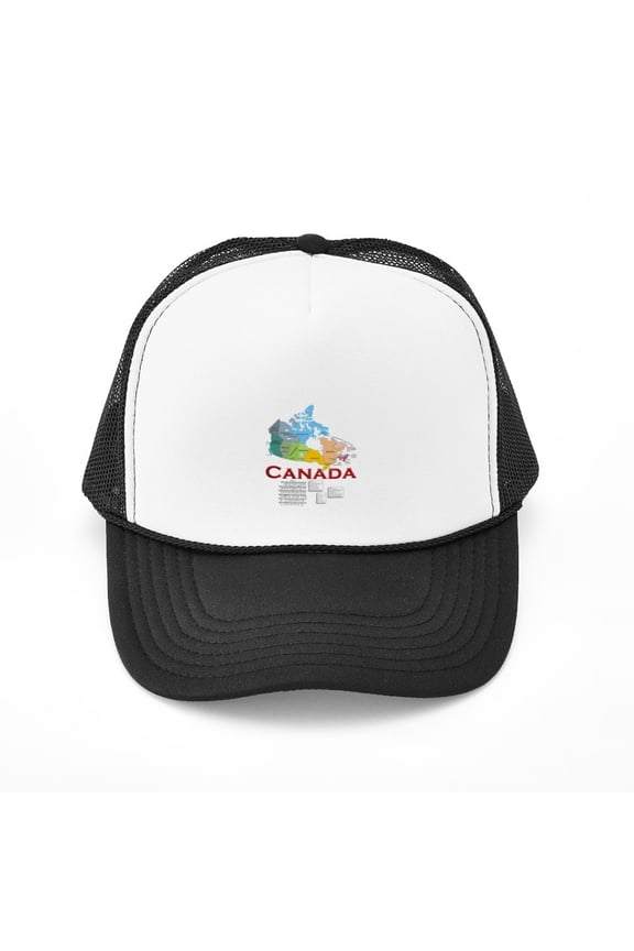 - O Canada: - Adjustable Unisex Printed Trucker Hat with Mesh Back