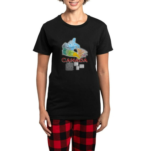 CafePress - O Canada: Women's Dark Pajamas - Women's Short Sleeve Print T-Shirt and Pants Dark Cotton Pajama Set