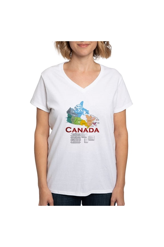 - O Canada: Women's V Neck T Shirt - Womens Cotton V-Neck T-shirt