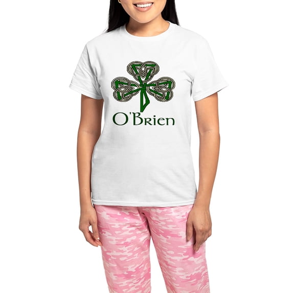 CafePress - O'brien Shamrock Women's Light Pajamas - Women's Short Sleeve Print T-Shirt and Pants Light Cotton Pajama Set