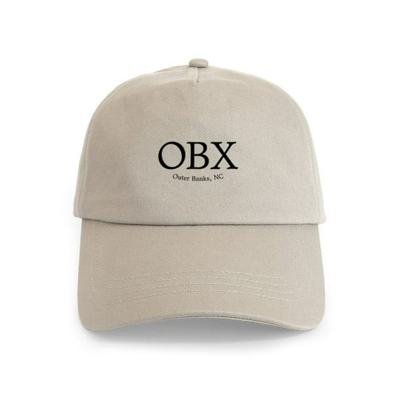 CafePress - OBX.Black Hat Oval Cap - Adjustable 100% Brushed Unisex Casual Cotton Baseball Cap, Beige, 1
