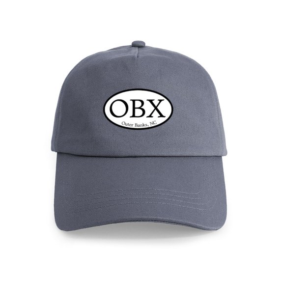 CafePress - OBX Outer Banks, NC Oval Cap - Adjustable 100% Brushed Unisex Casual Cotton Baseball Cap, Beige, 1