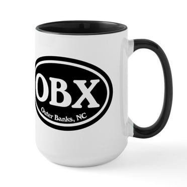 CafePress - OBX Outer Banks, NC Oval Large Mug - 15 oz Ceramic Large White Novelty Mug