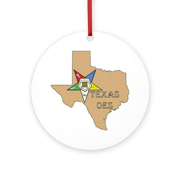 CafePress - OES Texas -  Round Wood Ornament 4"