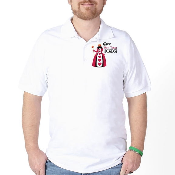 CafePress - OFF WITH THEIR HEADS! Golf Shirt - Golf Shirt, Pique Knit Golf Polo