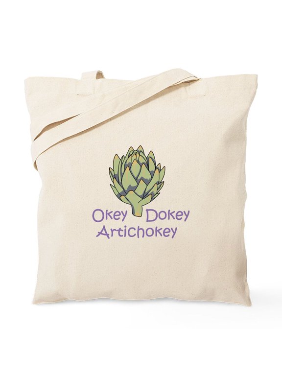 - OKEY DOKEY ARTICHOKEY Tote Bag - Unisex Canvas Tote Bag, Beige, 1-Piece