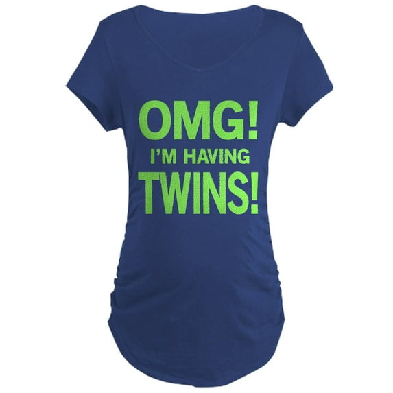 CafePress - OMG! Im Having Twins! Maternity Dark T Shirt - Maternity Dark T-Shirt