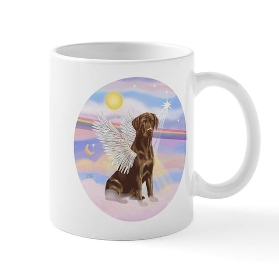 CafePress - ORN Clouds Lab Angel (Choc) Mug - 11 oz Ceramic Mug - Novelty Coffee Tea Cup