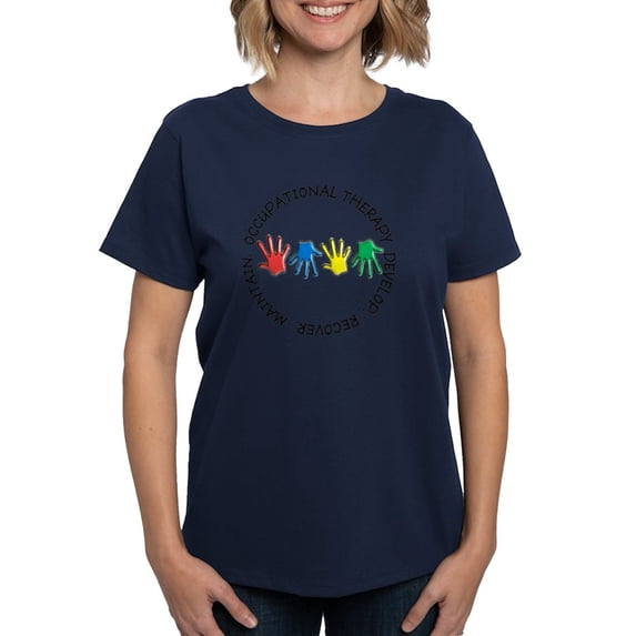CafePress - OT CIRCLE HANDS 2 Women's Dark T Shirt - Women's Traditional Fit Dark T-Shirt