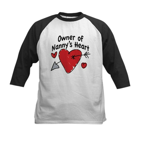CafePress - OWNER OF NANNY's HEART Kids Baseball Jersey - Kids Cotton Baseball Jersey, 3/4 Sleeve Shirt