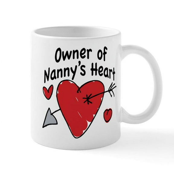 CafePress - OWNER OF NANNY's HEART Mug - 11 oz Ceramic Mug - Novelty Coffee Tea Cup