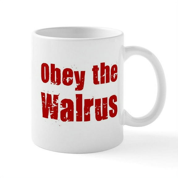CafePress - Obey The Walrus Mug - 11 oz Ceramic Mug - Novelty Coffee Tea Cup