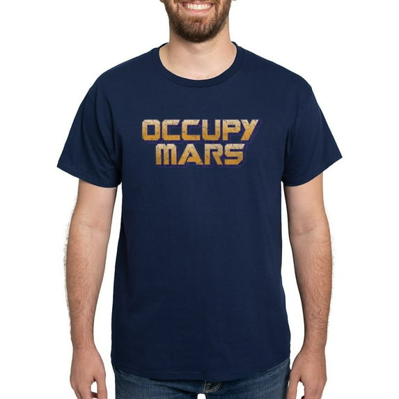 CafePress - Occupy Mars Dark T Shirt - Men's Classic Graphic Cotton T-Shirt
