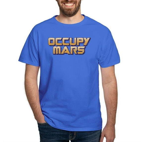 CafePress - Occupy Mars Dark T Shirt - Men's Classic Graphic Cotton T-Shirt
