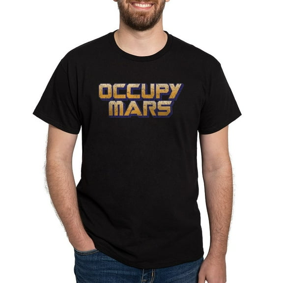 CafePress - Occupy Mars Dark T Shirt - Men's Classic Graphic Cotton T-Shirt