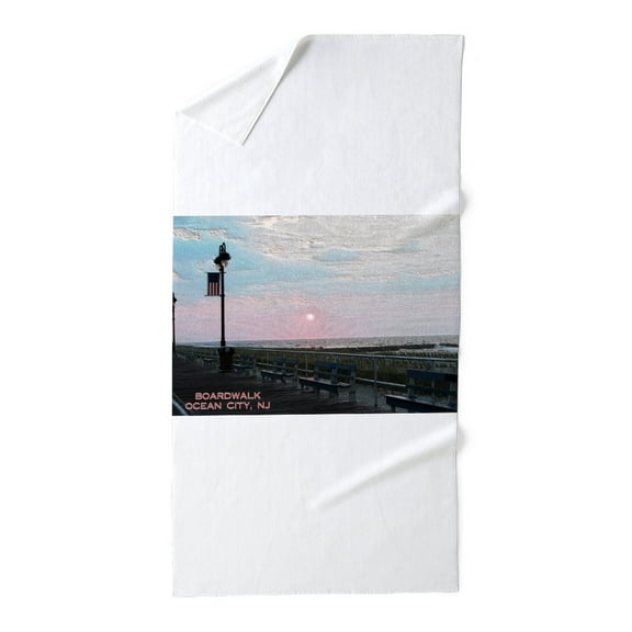 CafePress - Ocean City NJ Boardwalk Sunrise - Large Beach Towel, Soft 30"x60" Towel with Unique Design