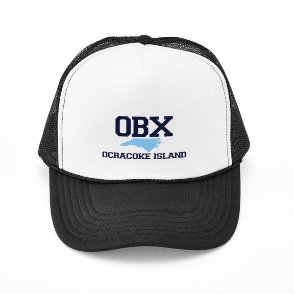 CafePress - Ocracoke Island Map Design - Adjustable Unisex Printed Trucker Hat with Mesh Back