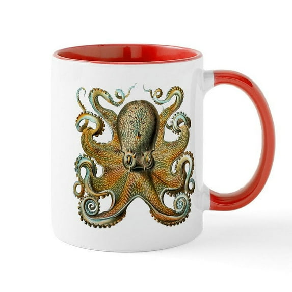 CafePress - Octopus Mug - 11 oz Ceramic Mug - Novelty Coffee Tea Cup