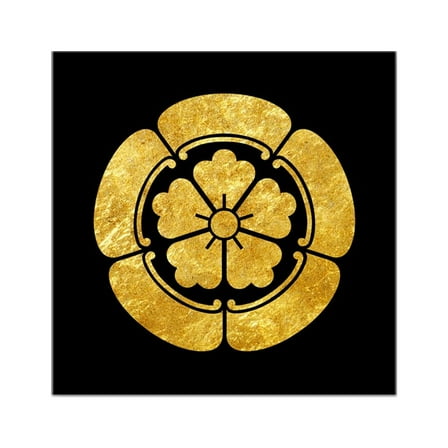 CafePress - Oda Mon Japanese Samurai Clan Gold On Black Sticke - Square Sticker 3" x 3"