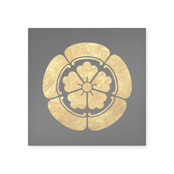 CafePress - Oda Mon Japanese Samurai Clan Gold On Black Sticke - Square Sticker 3" x 3"