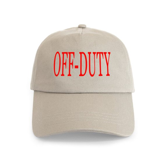 CafePress - Off Duty (Red) Cap - Adjustable 100% Brushed Unisex Casual Cotton Baseball Cap, Beige, 1