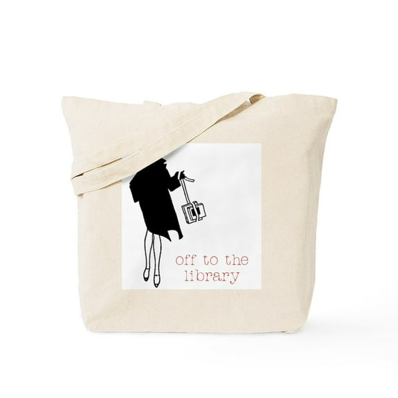 CafePress - Off To The Library Tote Bag - Unisex Canvas Tote Bag, Beige, 1-Piece