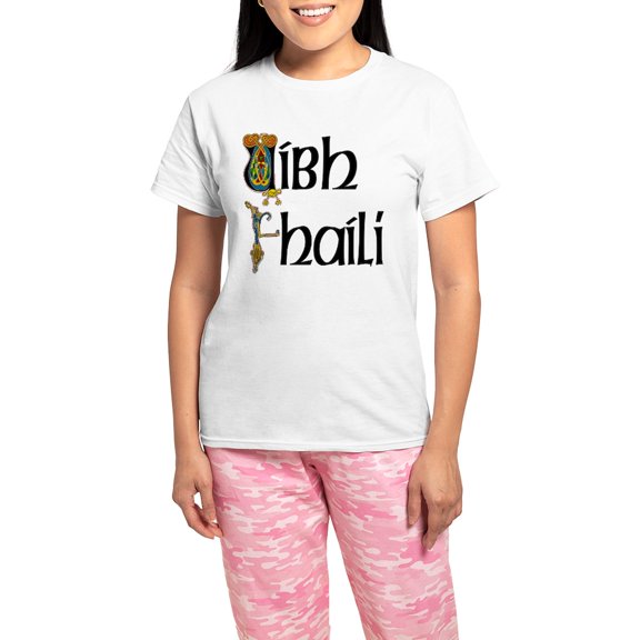CafePress - Offaly (Gaelic) Women's Light Pajamas - Women's Short Sleeve Print T-Shirt and Pants Light Cotton Pajama Set