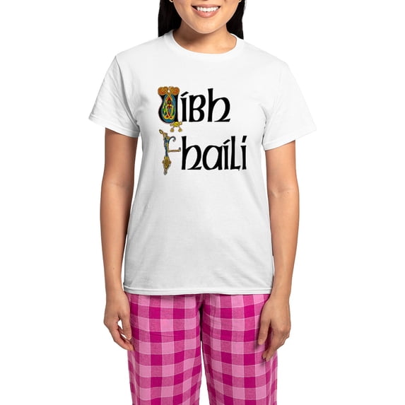 CafePress - Offaly (Gaelic) Women's Light Pajamas - Women's Short Sleeve Print T-Shirt and Pants Light Cotton Pajama Set