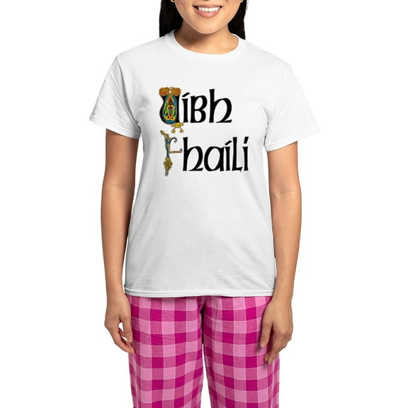 CafePress - Offaly (Gaelic) Women's Light Pajamas - Women's Short Sleeve Print T-Shirt and Pants Light Cotton Pajama Set