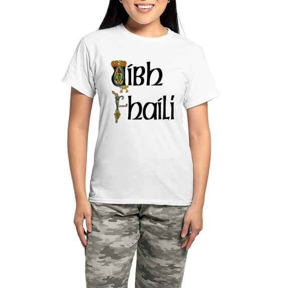 CafePress - Offaly (Gaelic) Women's Light Pajamas - Women's Short Sleeve Print T-Shirt and Pants Light Cotton Pajama Set