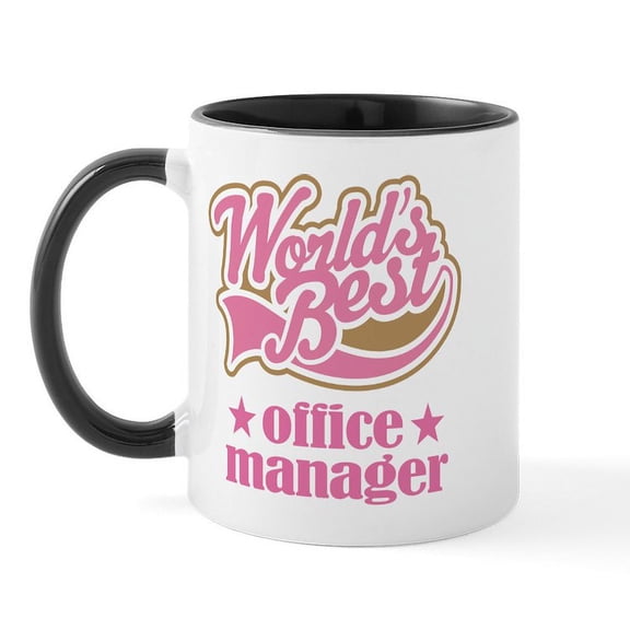 CafePress - Office Manager (Worlds Best) Gift Mug - 11 oz Ceramic Mug - Novelty Coffee Tea Cup