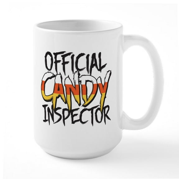 CafePress - Official Candy Inspector Large Mug - 15 oz Ceramic Large White Novelty Mug