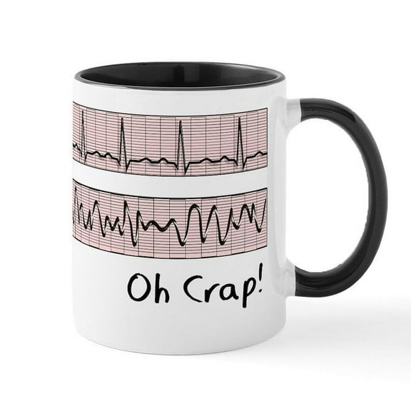 CafePress - Oh Crap Mug - 11 oz Ceramic Mug - Novelty Coffee Tea Cup