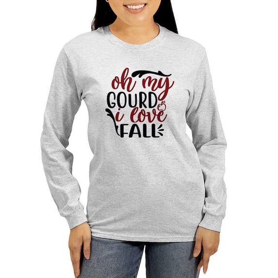 CafePress - Oh My Gourd I Love Fall Long Sleeve T Shirt - Women's Long Sleeve Graphic Casual T-Shirt