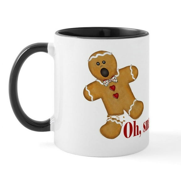 CafePress - Oh Snap Gingerbread Christmas Mug - 11 oz Ceramic Mug - Novelty Coffee Tea Cup