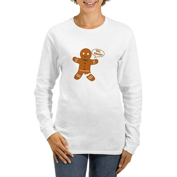CafePress - Oh Snap Gingerbread Ma Women's Long Sleeve T Shirt - Women's Long Sleeve Graphic Casual T-Shirt