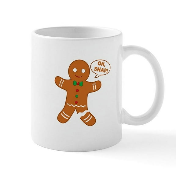 CafePress - Oh Snap Gingerbread Man - 11 oz Ceramic Mug - Novelty Coffee Tea Cup
