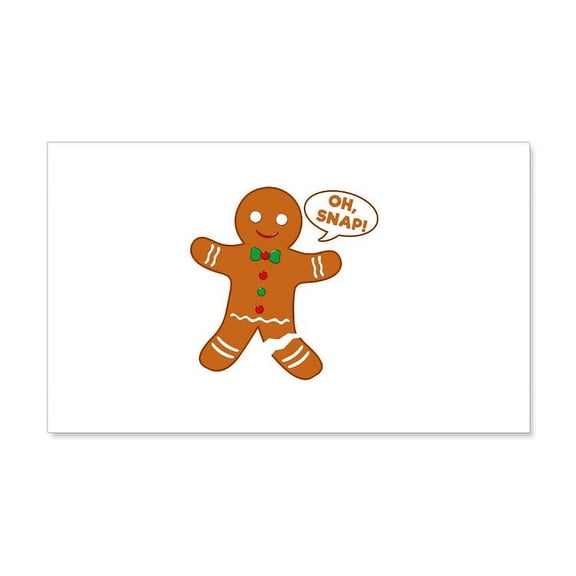 CafePress - Oh Snap Gingerbread Man - 20x12 Wall Decal