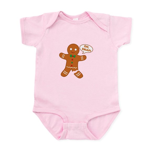 CafePress - Oh Snap Gingerbread Man Baby Light Bodysuit - Baby Light Bodysuit, Size Newborn - 24 Months
