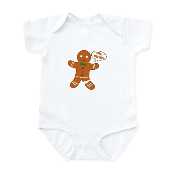 CafePress - Oh Snap Gingerbread Man Baby Light Bodysuit - Baby Light Bodysuit, Size Newborn - 24 Months