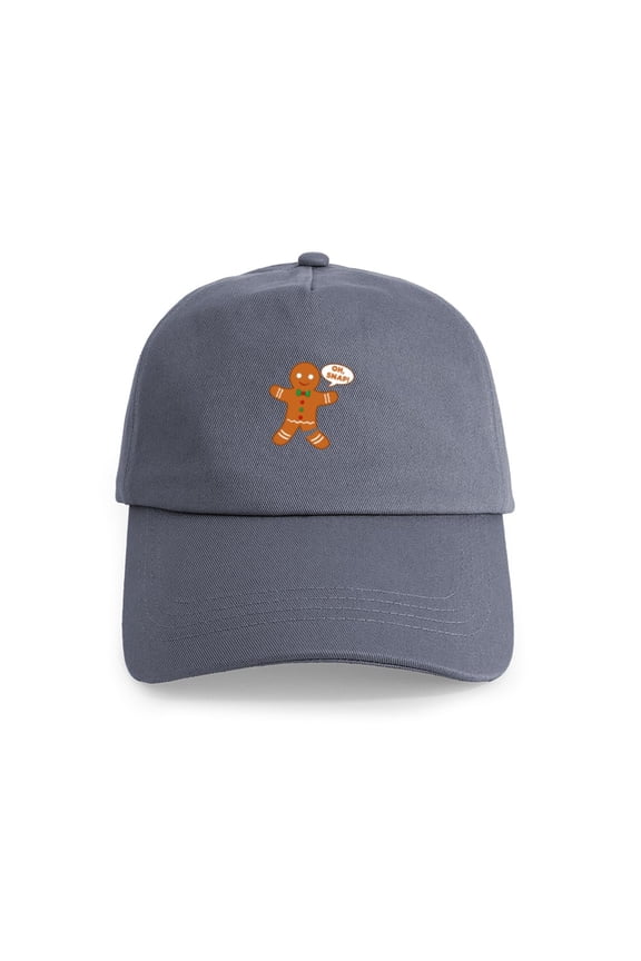 - Oh Snap Gingerbread Man Cap - Adjustable 100% Brushed Unisex Casual Cotton Baseball Cap, Beige, 1