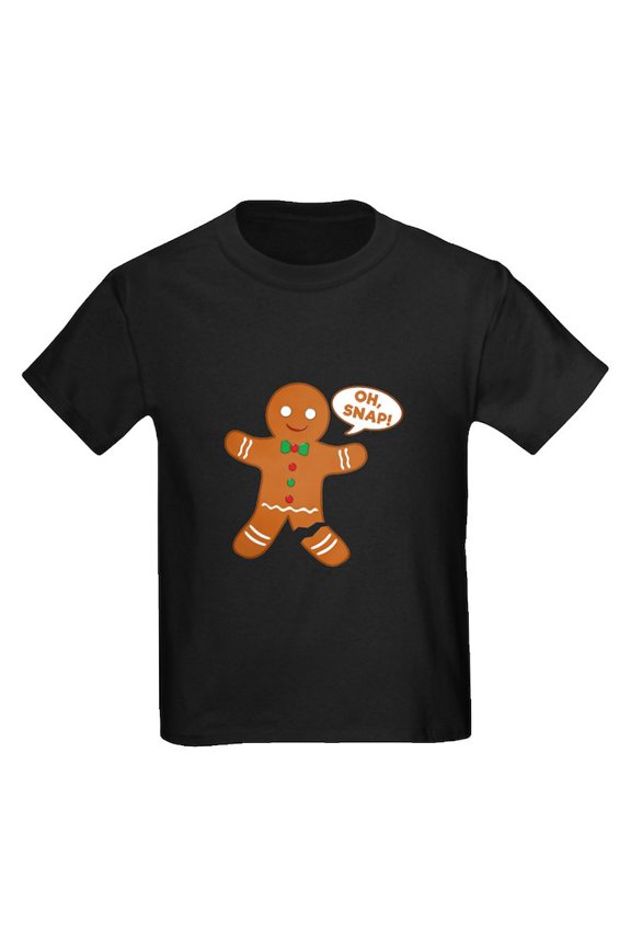 - Oh Snap Gingerbread Man Kids Dark T Shirt - Dark T-Shirt Kids XS-XL