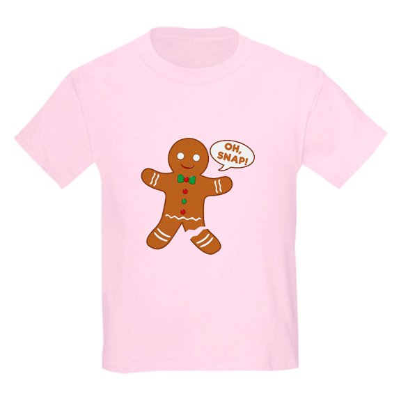 CafePress - Oh Snap Gingerbread Man Kids Light T Shirt - Light T-Shirt Kids XS-XL
