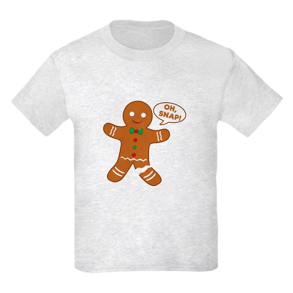 CafePress - Oh Snap Gingerbread Man Kids Light T Shirt - Light T-Shirt Kids XS-XL