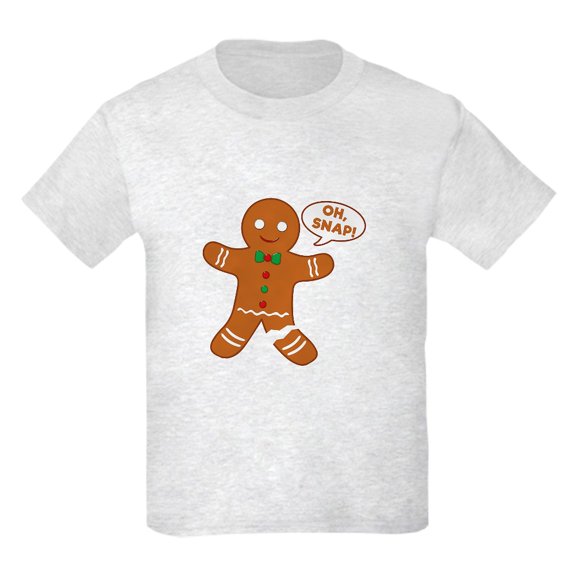 CafePress - Oh Snap Gingerbread Man Kids Light T Shirt - Light T-Shirt Kids XS-XL